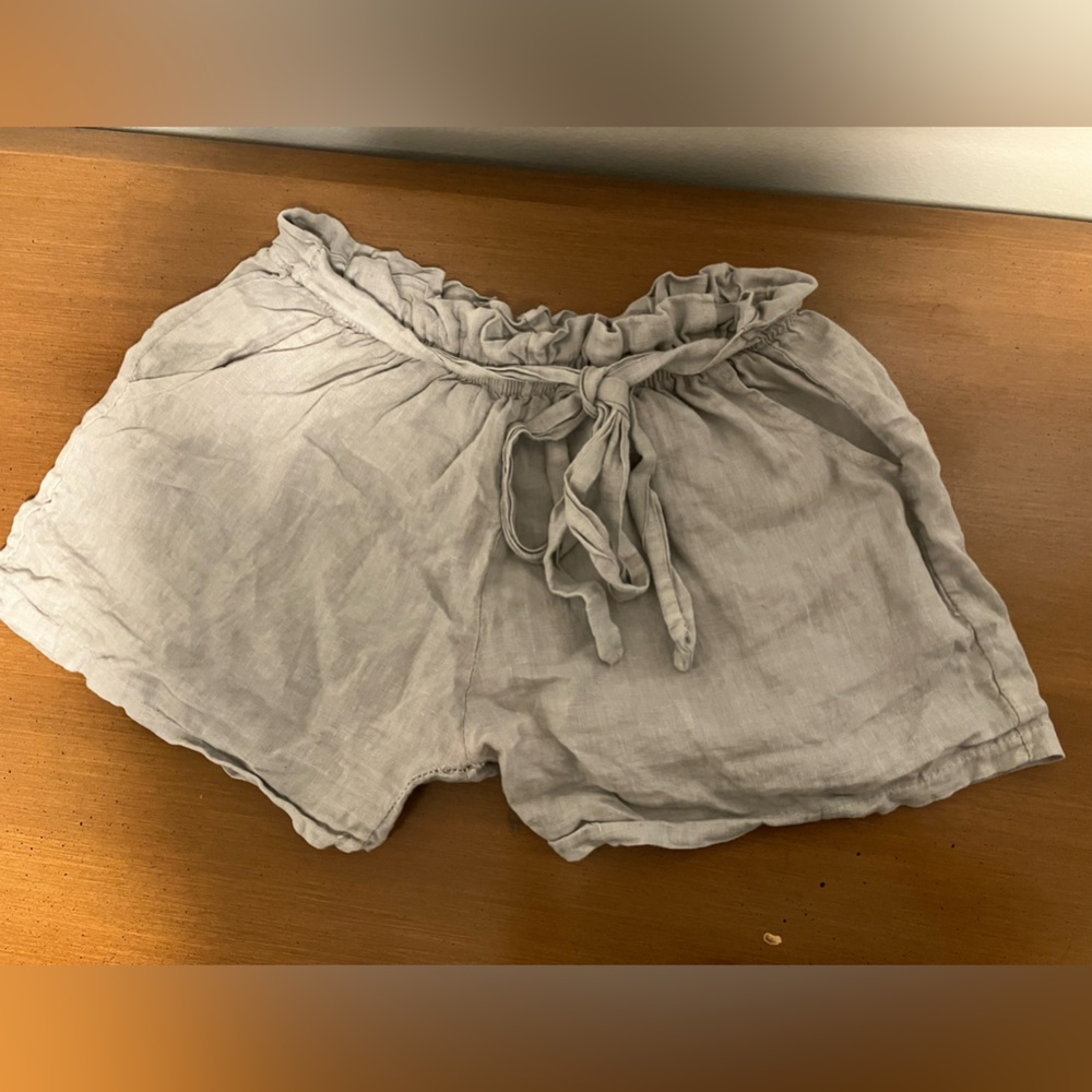 Light Gray Linen Shorts